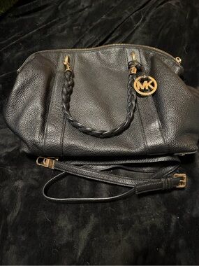Michael Kors Black Pebbled Leather Shoulder Tote Bag